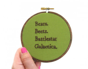 Pop Culture TV Quote Hand Embroidery Hoop Art - Office Decor Wall Art ...