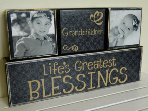 Black wooden blocks Grandchildren life's greatest blessings black ...