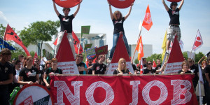 Ein Viertel der Jugend in der EU-Zone ist auf Arbeitssuche. Bild:imago ...