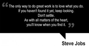 Steve Jobs Quote The only way to do good work is to love what you do.