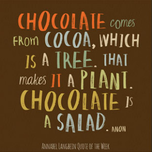 Chocolate is a salad