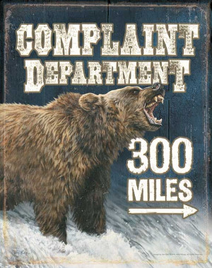 Complaint Department-Bear Tin Sign • Signs • CampFitters