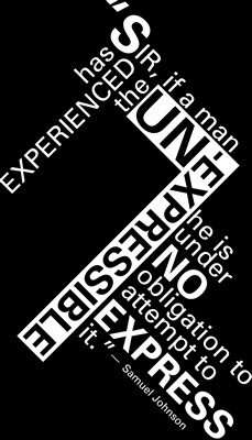 COMPOSITION USING THE FOLLOWING QUOTE WITH NO GRID STRUCTURE.