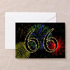 66th birthday with fireworks Greeting Card for