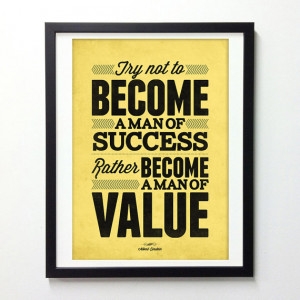 Albert Einstein Quote Poster - Become A Man Of Value - Vintage-style ...
