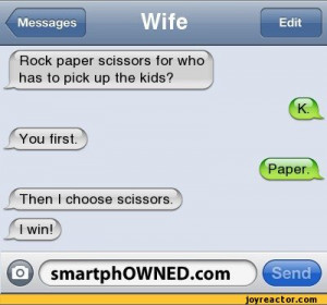 ... scissors.^I win!en,funny pictures,auto,texting,rock paper scissors