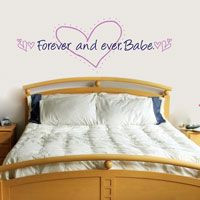 Forever and ever, Babe - Hearts & Quote - Love Wall Decals
