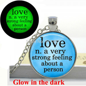 Glow-in-the-dark-Necklace-Pendants-Love-Dictionary-Word-Necklace-Love ...