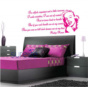 nouveau 2014 amovible. vinyle. égoïste mur, citations marilyn monroe ...
