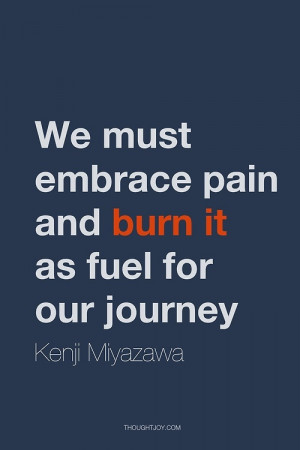 burn itas fuel for our journey Kenji Miyazawa quote quotes