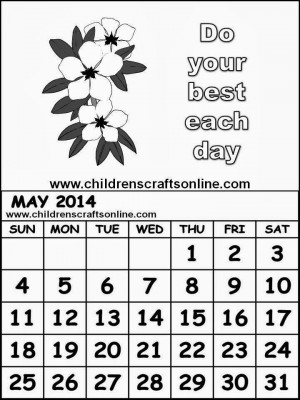 Black And White May Calendar