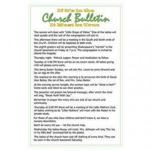 church bulletin errors poster funny church bulletins funny church ...