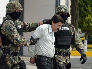 Mexican drug trafficker Joaquin Guzman Loera aka 'el Chapo Guzman' (C ...