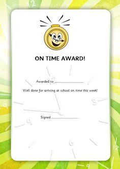 ... certificate to reward pupils for good punctuality. #teachingresources