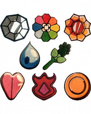 Pokemon Indigo League Badge Patch Set