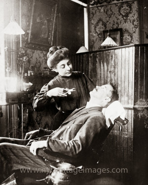 Dr. Rankin, a female dentist, ready to perform an extraction on a ...