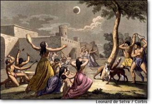 Indians responding to a lunar eclipse. In 1504, Christopher Columbus ...