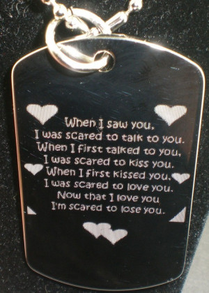 TRUE LOVE FROM BOTTOM OF MY HEART Dog Tag Pendant