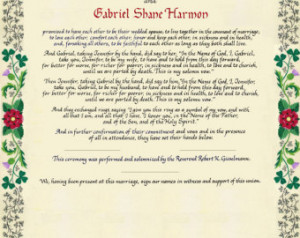 Custom Medieval Illuminated Wedding Certificate or Quote in ...