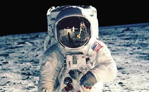 Astronaut Edwin F. 'Buzz' Aldrin Jr., lunar module pilot, faces the ...