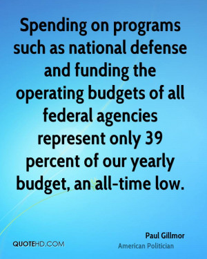 Spending on programs such as national defense and funding the ...