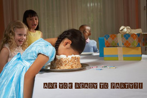 Funny birthday party ecard with words