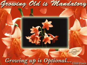 Growing old is mandatory, growing up is optional