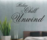 Relax Chill & Unwind wall art sticker quote - 4 sizes - Bedroom ...