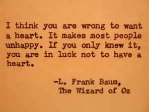 WIZARD OF OZ Quote Frank Baum Quote Typed on Typewriter