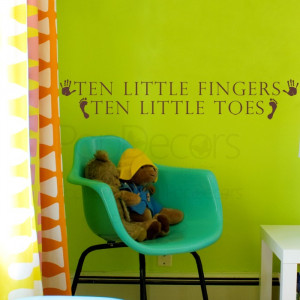 ... Wall Decal - TEN LITTLE FINGERS - Vinyl Words and Letters Decals