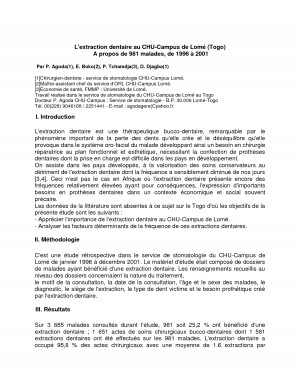 extraction dentaire au CHU-Campus de Lomé _Togo_