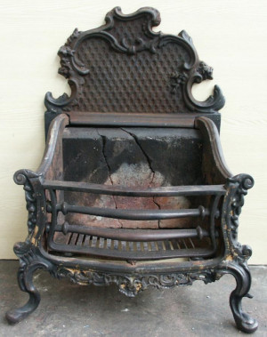 for sale antique reclaimed cast iron fire basket