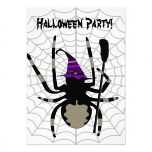 File Name : cute_witch_spider_halloween_party_invitations ...