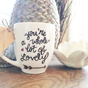 Love Quote Shabby Chic Handcrafted Inspirational Coffee Tea Mug. 