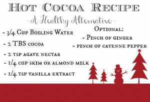healthy hot cocoa recipe card
