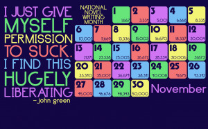 brightly-coloured NaNoWriMo calendar wallpaper with the dates of ...