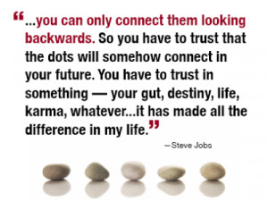 ... knew about connecting the dots, Steve Jobs once put it this way