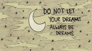 cute, dreams, moon, night, quote, text