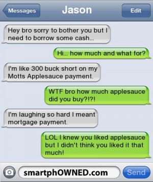 short on my Motts Applesauce payment. | WTF bro how much applesauce ...