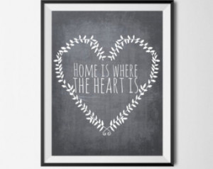 quotes home is where the heart is quote print inspirational quote ...