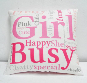 ... pillow for girls nursery or bedroom, with a soft pink spotty reverse