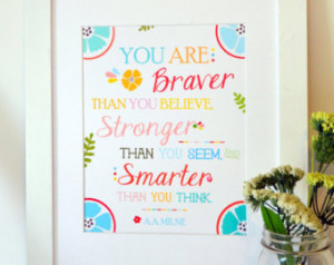 ... quote- gift for friend- baby shower gift- winnie the pooh- baby girl