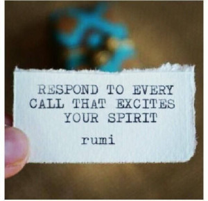 ... to every call that excites your spirit ~ rumi #socialgood #quotes