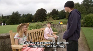 cassie, sid, skins, skins season 2, television, text, words
