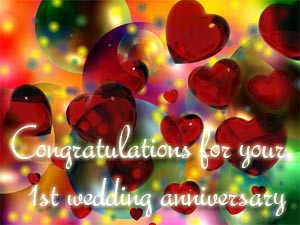 first year congratulations for your 1st wedding anniversary