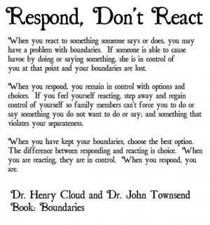, Don't React ::::: #quotes, #Boundaries, #Family ...