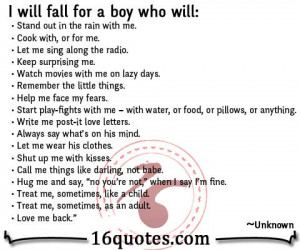 will fall for a boy (Boyfriend) who will: