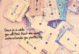 cassette, love, music, one song, quote, quotes, song, text, that one ...