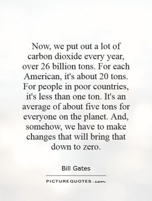 Now, we put out a lot of carbon dioxide every year, over 26 billion ...