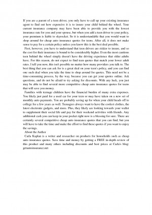 Cheap Auto Insurance Quotes for Teens